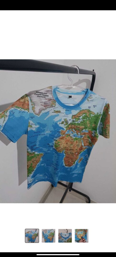 Camisa Mapa África Europa América